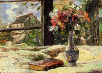 Paul Gauguin : Vase of Flowers and Window